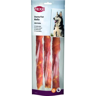 Ласощі Trixie Denta Fun Rolls with Duck для собак Паличка для чищення зубів з качкою 28 см 250 г 3 шт