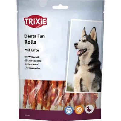 Лакомство для собак для чистки зубов, палочки с уткой, Trixie Denta Fun Chewing Rolls