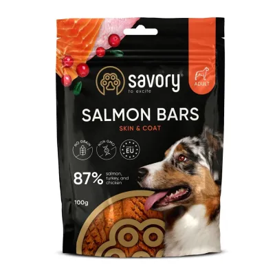 Джерки Savory Bars With Salmon батончики для собак з лососем 100 г
