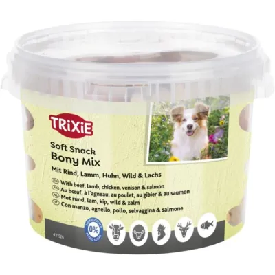 Ласощі Trixie Soft Snack Bony Mix для собак асорті відро пластик 1800 г