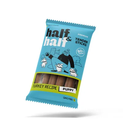 Лакомство HalfHalf мясные палочки для щенков, с индейкой 100 г