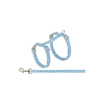 Шлейка с поводком для котов в горох нейлоновая Trixie
