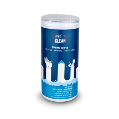 Серветки вологі Pet Clean PET TUSHIE WIPES гіпоалергенні для домашніх тварин з ароматом Алое Вера 50шт