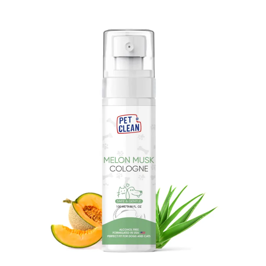 Парфумований спрей Pet Clean PET COLOGNE MUSK MELON після грумінгу для освіження шерсті тварин між купаннями з легким ароматом мускусної дині 100мл — фото 1