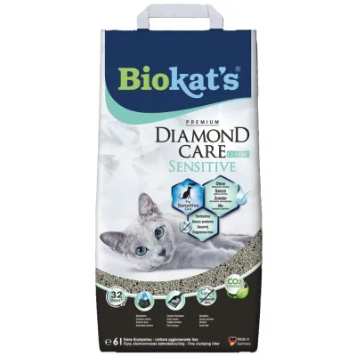 Наповнювач бентонітовий Biokat’s для котячого туалету Dimond Care Sensitive Classic 6 л