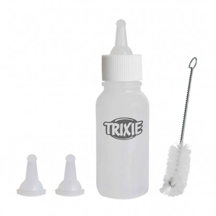 Набор Trixie Suckling Bottle Set для кормления щенков и котят с щеточкой и 3 силиконовыми сосками 57 мл — фото 1