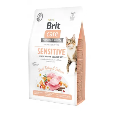 Корм сухий Brit Care Cat Grain Free Sensitive HDigestion Delicate Taste для котів з чутливим травленням індичка та лосось