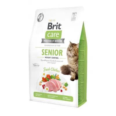 Корм сухий Brit Care Cat Grain Free Senior Weight Control для котів похилого віку з надмірною вагою з куркою