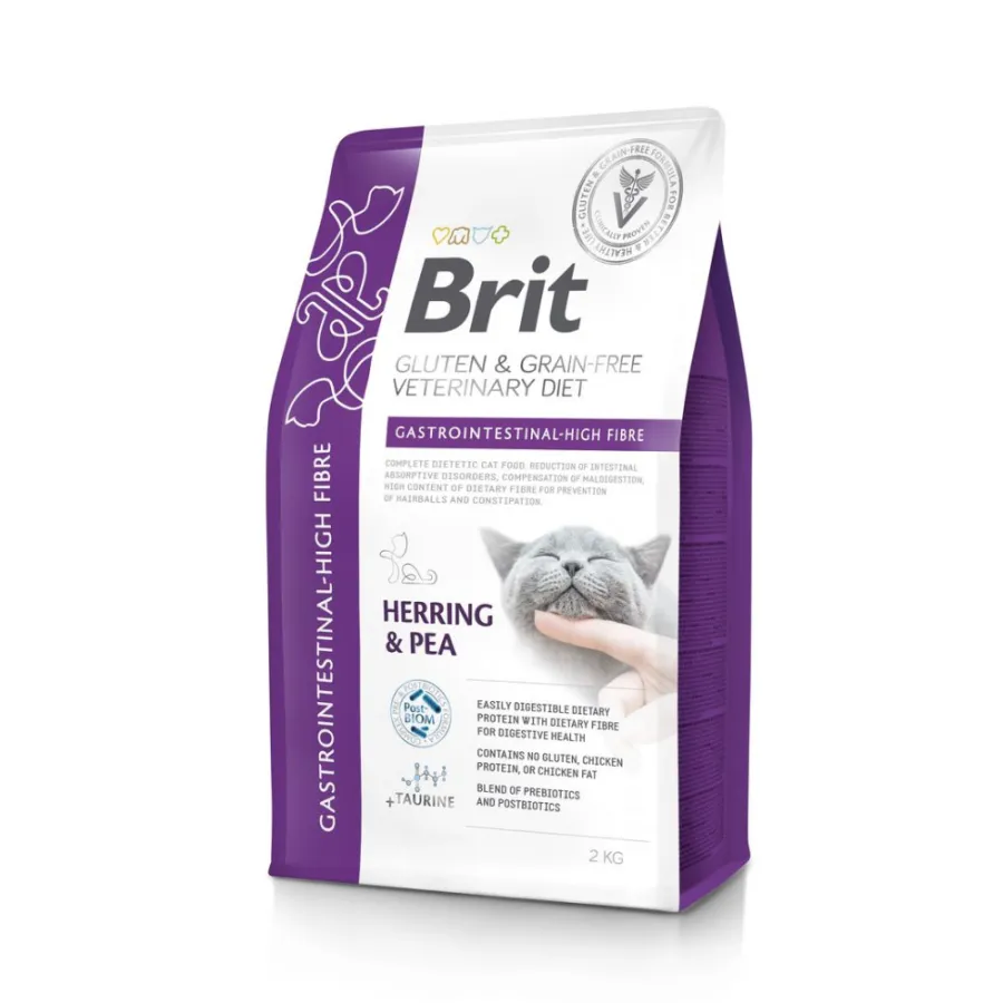 Корм сухий Brit VetDiet Cat Gastrointestinal High Fibre для котів з підвищеним вмістом клітковини з оселедцем — фото 1
