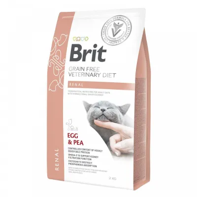 Корм сухий Brit Grain Free VetDiet Cat Renal для котів з захворюванням нирок з яйцем та горохом