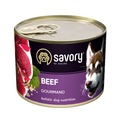 Корм вологий Savory Dog Gourmand Beef паштет для дорослих собак усіх порід з яловичиною