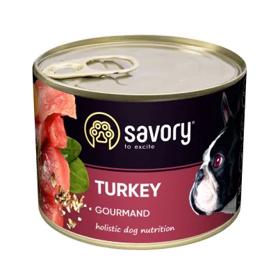 Корм вологий Savory Dog Gourmand Turkey паштет для дорослих собак усіх порід з індичкою