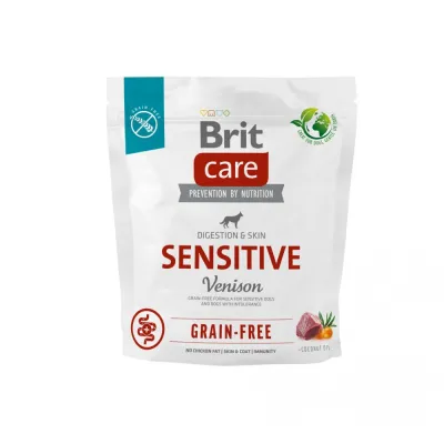 Корм сухий Brit Care Dog Grain-free Sensitive для собак з чутливим травленням та харчовою непереносимістю беззерновий з олениною