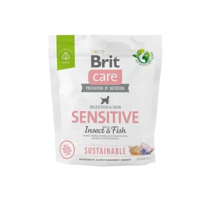 Сухий корм для собак Brit Care Dog Sustainable Sensitive, риба та комахи
