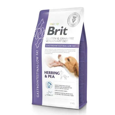 Корм сухий Brit VetDiet Dog Gastrointestinal-Low fat для собак при проблемах з травленням з обмеженим вмістом жиру з оселедцем