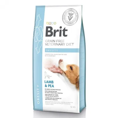 Корм сухий Brit Grain Free VetDiet Dog Obesity для собак для корекції ваги беззерновий з ягням індичкою та горохом