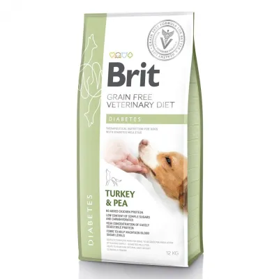 Корм сухий Brit Grain Free VetDiet Dog Diabetes для собак з цукровим діабетом з індичкою та горохом