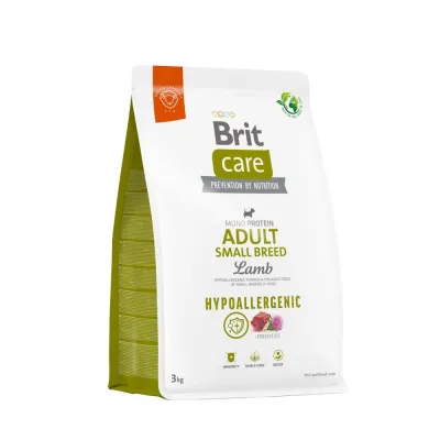 Корм сухий Brit Care Dog Hypoallergenic Adult Small Breed для дорослих собак малих порід від 1 до 10 кг гіпоалергенний з ягням 3 кг
