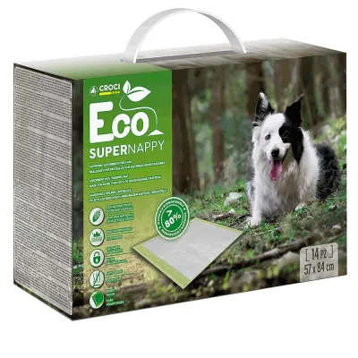 Пелюшки для собак Croci Super nappy ECO абсорбуючі 57х84 см 14 шт
