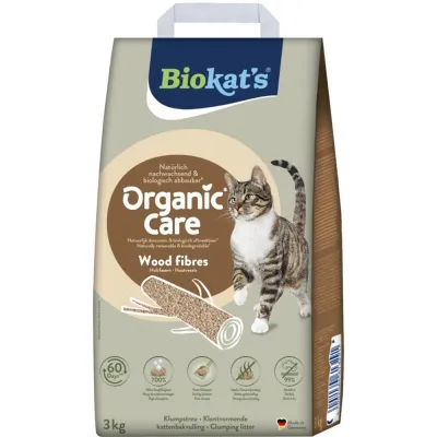 Наполнитель древесный Biokats для кошачьего туалета Organic Care 8л/3кг