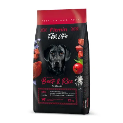 Fitmin dog For Life Beef & Rice (для дорослих собак всіх порід яловичина з рисом)