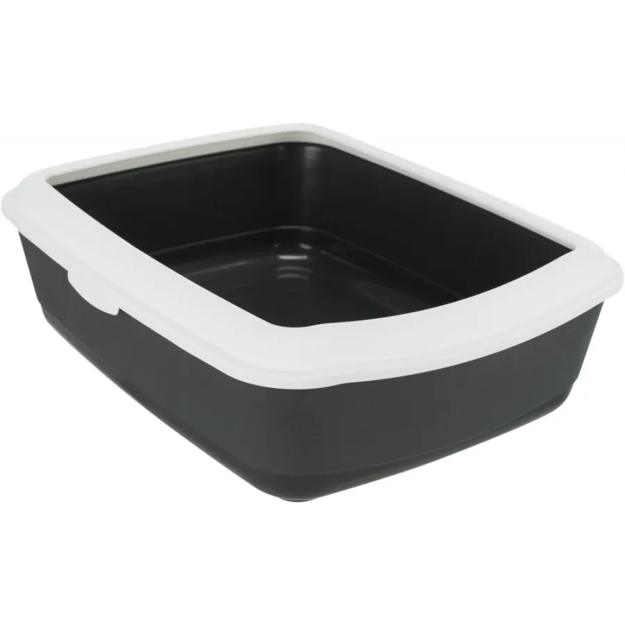 Лоток для кошек с рамкой Trixie Classic серый/белый 37х15х47 см — фото 1