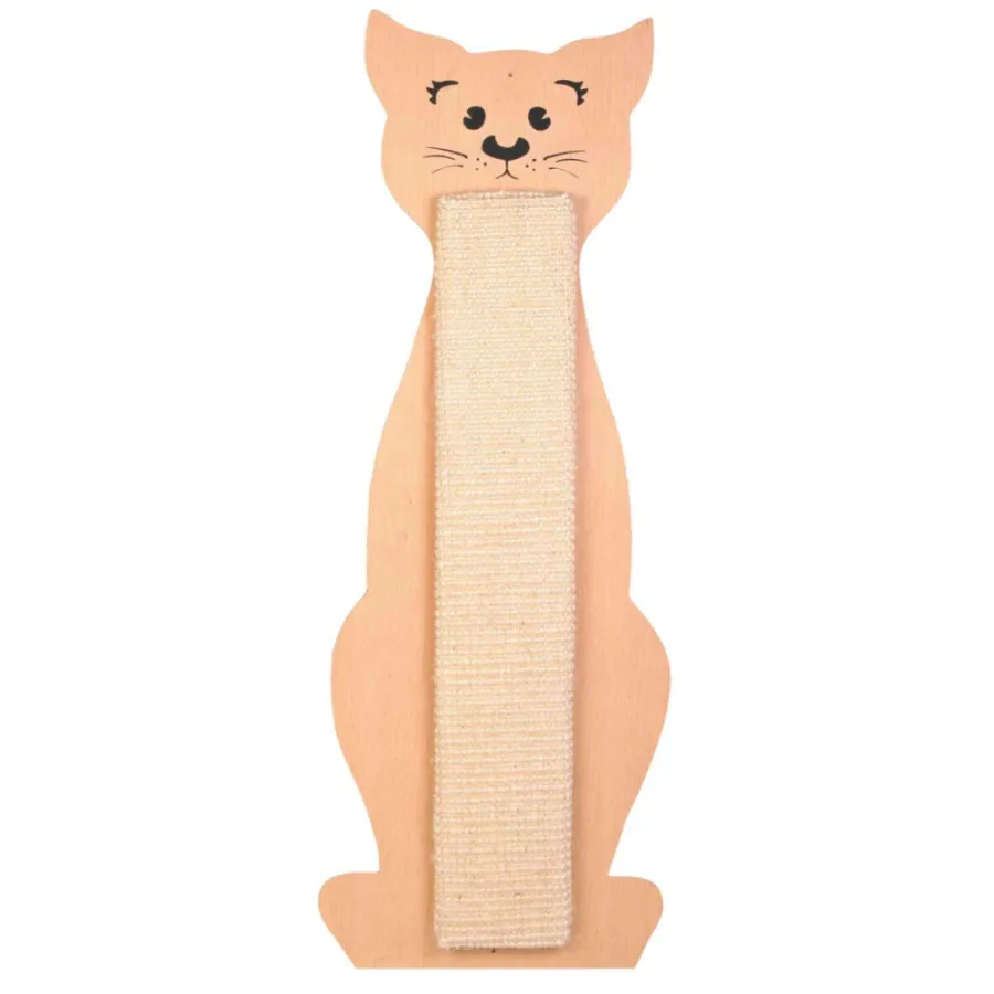 Когтеточка для кошек в форме кота из сизаля с кошачьей мятой Trixie 21 х 56 см бежевая — фото 1