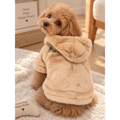 Шуба з капюшоном Gucci The North Face кремова