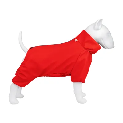 Дождевик для собак WAUDOG Clothes, водонепроницаемый, красный