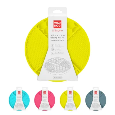 Коврик для вылизывания WAUDOG Silicone, 211х211х30 мм, жёлтый