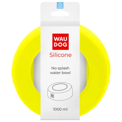 Миска-непроливайка WAUDOG Silicone 1 л жовта