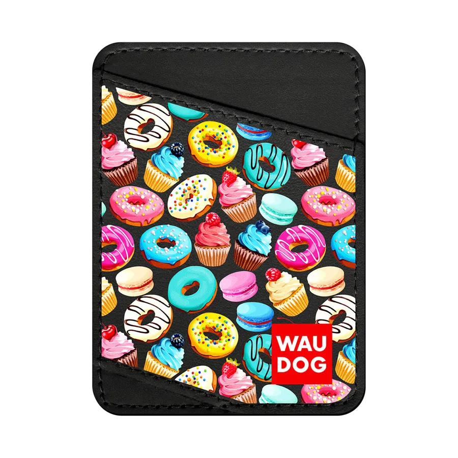 Держатель для карт WAUDOG Design «Пончики», кожа, черный — фото 1