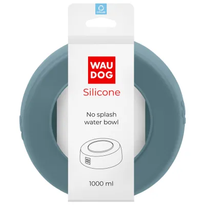 Миска-непроливайка WAUDOG Silicone 1 л сірий