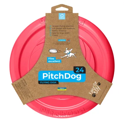 Ігрова тарілка для апортировки PitchDog, діаметр рожевий