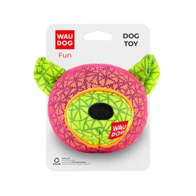 Іграшка для собак WAUDOG Fun, "Ведмідь", Ш 12 см, Д рожевий