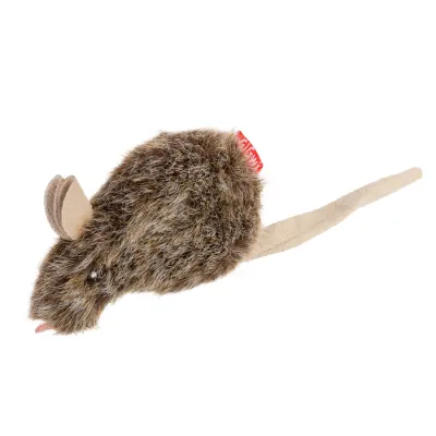 Игрушка для кошек Мышка GiGwi Refillable Catnip, искусственный мех, 10 см