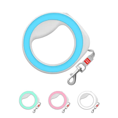 Поводок-рулетка для собак WAUDOG R-leash, круглая, до 40 кг, 2,9 м, светоотражающая лента голубой
