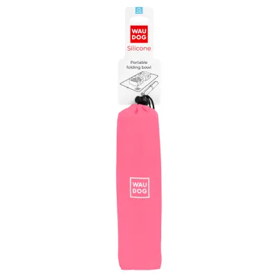 Миска складана WAUDOG Silicone, 385х230х50 мм, рожева