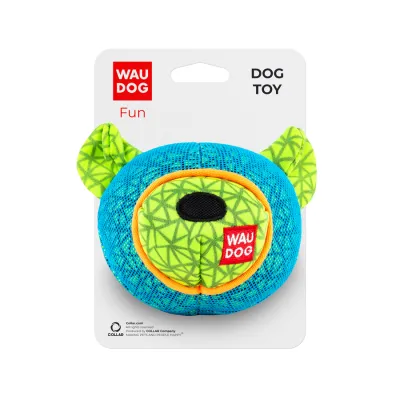Іграшка для собак WAUDOG Fun, "Ведмідь", Ш 12 см, Д блакитний