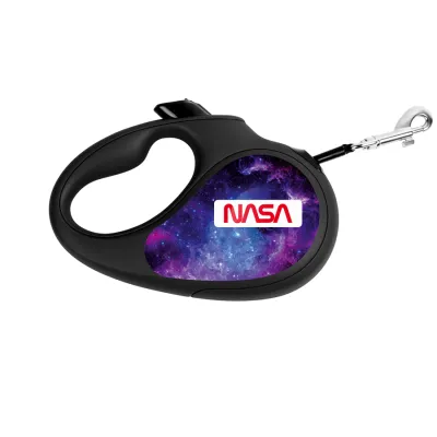 Поводок-рулетка для собак WAUDOG R-leash, рисунок "NASA21", M, до 25 кг, 5, светоотражающая лента черный