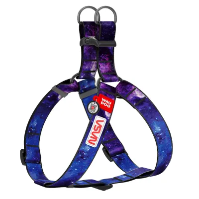 Шлея для собак WAUDOG Nylon з QR паспортом, NASA21, Ш 35 мм, А=В 70-100 см