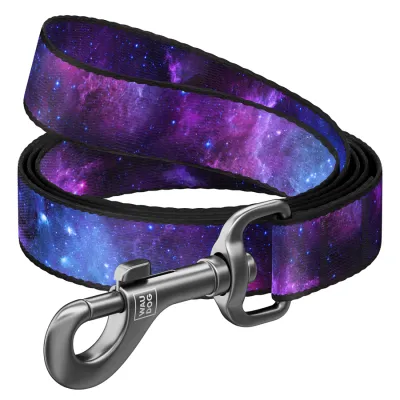 Поводок для собак нейлоновый WAUDOG Nylon, рисунок "NASA21", M, Ш 20 мм, Д 122 см