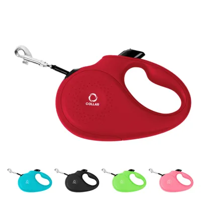 Поводок-рулетка CoLLaR для собак, размер M, 25 кг, 5, светоотражающая лента, красный