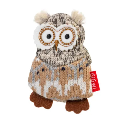 Игрушка для собак Сова с пищалкой GiGwi Plush Friendz, текстиль, 10 см