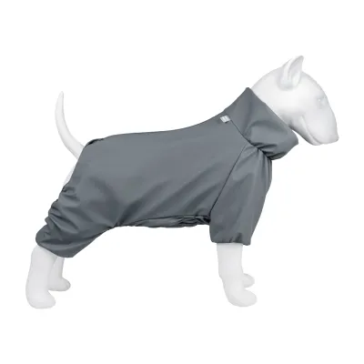 Дощовик для собак WAUDOG Clothes, водонепроникний, В 77-79 см, С 50-55 см, сірий