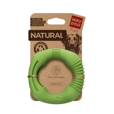Іграшка для собак WAUDOG Fun Natural Кільце, біорозкладна гума, зелена