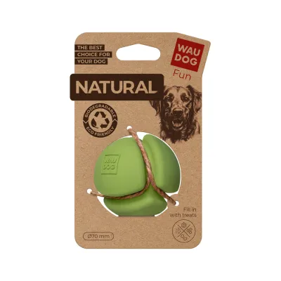 Іграшка для собак WAUDOG Fun Natural М'яч, біорозкладна гума, зелена