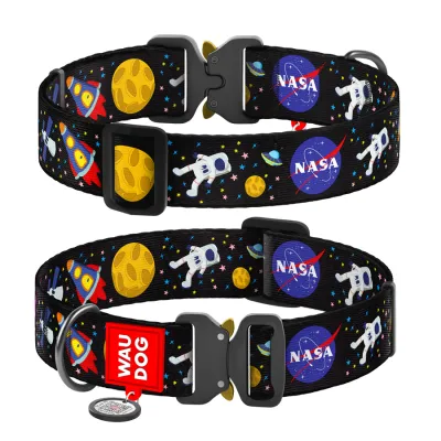 Нашийник для собак WAUDOG Nylon, "NASA", 35 мм, 46-70 см