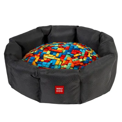 Лежанка для собак WAUDOG Relax, рисунок "Блоки", Ш 34 см, Д 45 см, В 17 см
