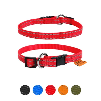 Нашийник нейлоновий "Dog Extreme" регульований, ширина 10мм, довжина 20-30см, червоний